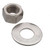 Nut With Washer, Mild Steel, M5, 100 Pcs/Pack