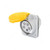 Gewiss 10 Deg Flush Mount Socket Outlet, GW62201H, IP44, 16A, 2P+E, White-Yellow