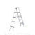 Emc Double Sided Ladder, EDSL-06, Aluminum, 2 Sides, 6 Steps, 1.55 Mtrs, 90.71 Kgs