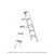 Emc Double Sided Ladder, EDSL-10, Aluminum, 2 Sides, 10 Steps, 2.6 Mtrs, 90.71 Kgs
