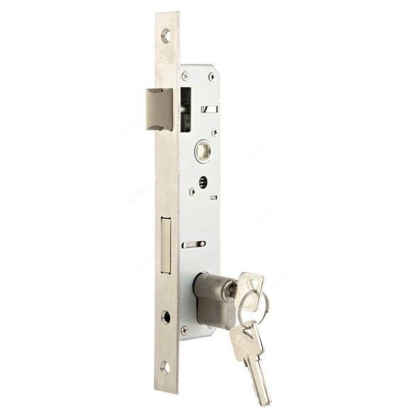 ACS Door Lock Body With Both Side Key Cylinder, 258560CYL-LXL, Stainless Steel, Silver