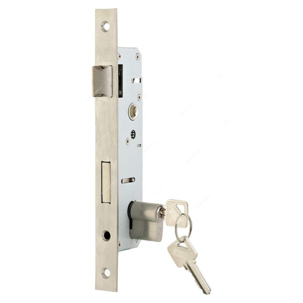 ACS Door Lock Body With Both Side Key Cylinder, 308560CYL-LXL, Stainless Steel, Silver