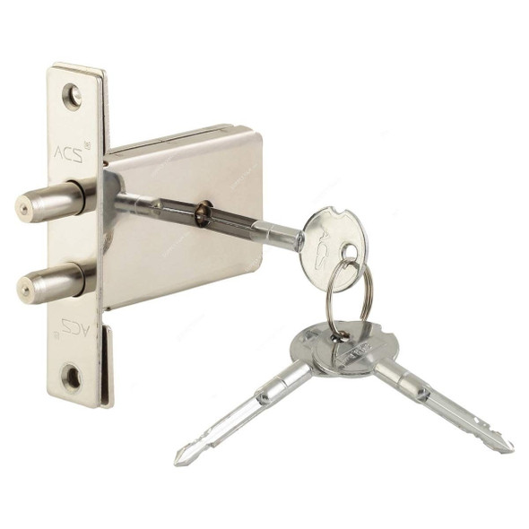 ACS Door Lock W/ 3 Cross Keys, 300DBCross, Brass, Silver