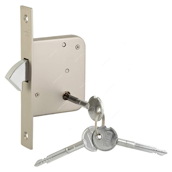 ACS Door Lock W/ 3 Cross Keys, 356Cross, Brass, Silver