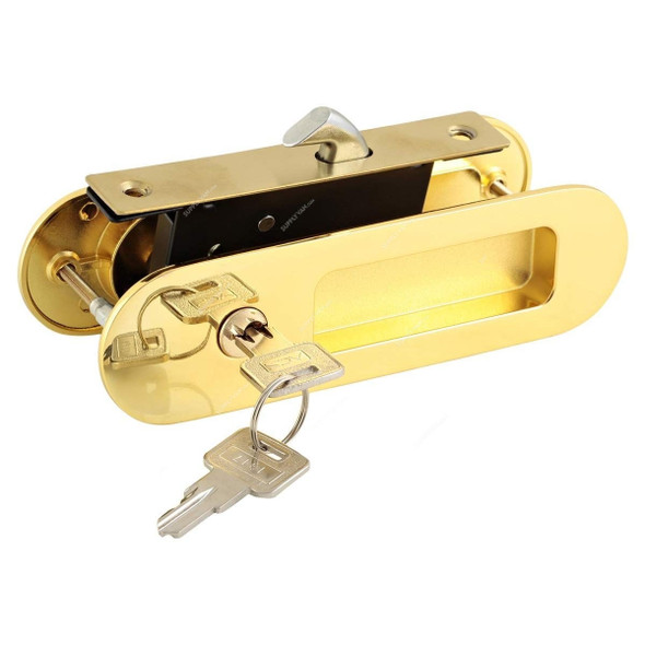 ACS Sliding Door Lock, 4502-GP, Zinc, Gold
