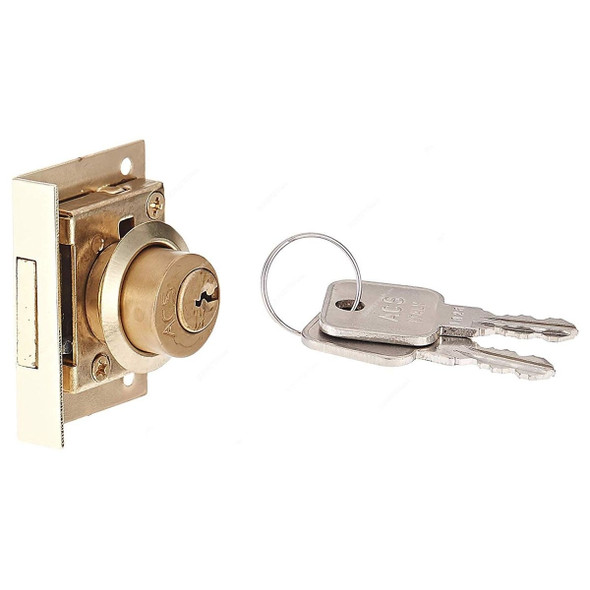 ACS Drawer Lock, 555DR-LOCK-22mSB, Copper and Metal, Gold