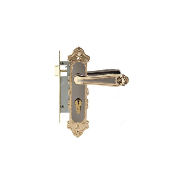 ACS Small Plate With Lock Body, BB31-DD199-BN-GP, Zinc, Black and Gold