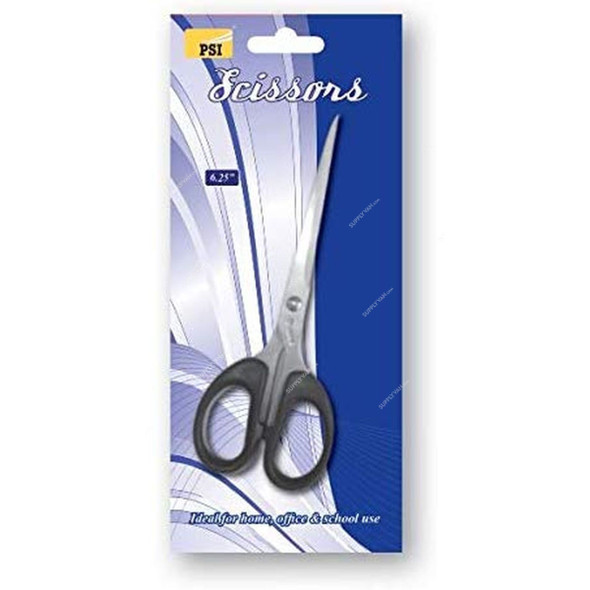 PSI Scissor, PSSES6016, 6.25 Inch, Black and Silver