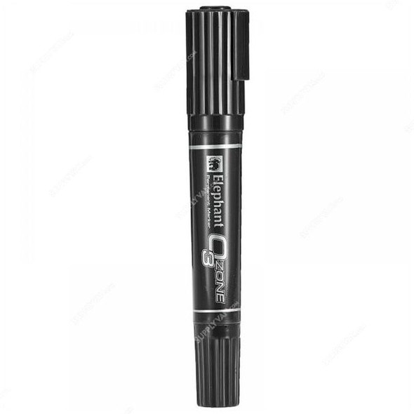 Elephant Chisel and Bullet Tip Permananent Marker, 200640PK6, Black, PK6