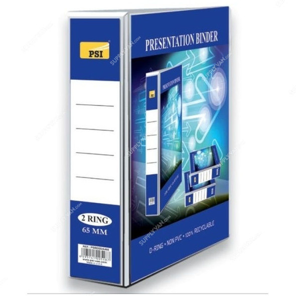 PSI 2 Ring Presentation Binder, PSBD2DA465, D Ring, A4, 65MM