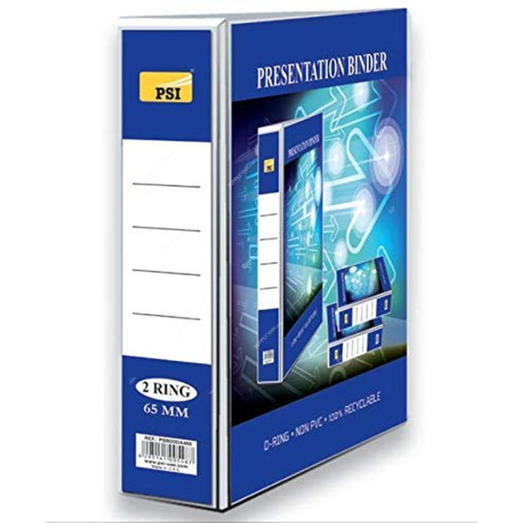 PSI 2 Ring Presentation Binder, PSBD2DA465, D Ring, A4, 65MM