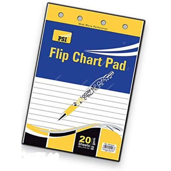 PSI Flip Chart Pad, PSFC20-80, 80 Gsm, 20 Sheets, 585 x 810MM