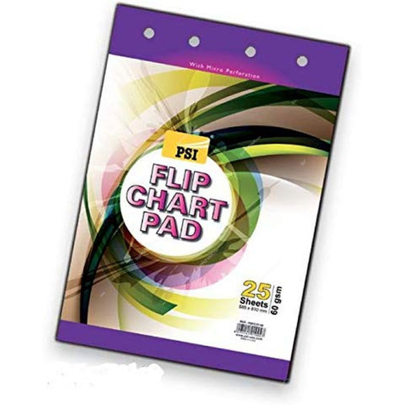 PSI Flip Chart Pad, PSFC25-60, 60 Gsm, 25 Sheets, 585 x 810MM