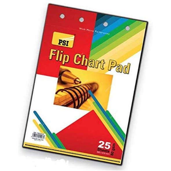 PSI Flip Chart Pad, PSFC25-80, 80 Gsm, 25 Sheets, 585 x 810MM