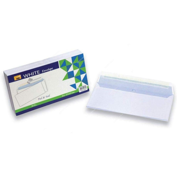 PSI Envelope, PSWE800101P, 80 Gsm, 115 x 225MM, White, 50 Pcs/Pack