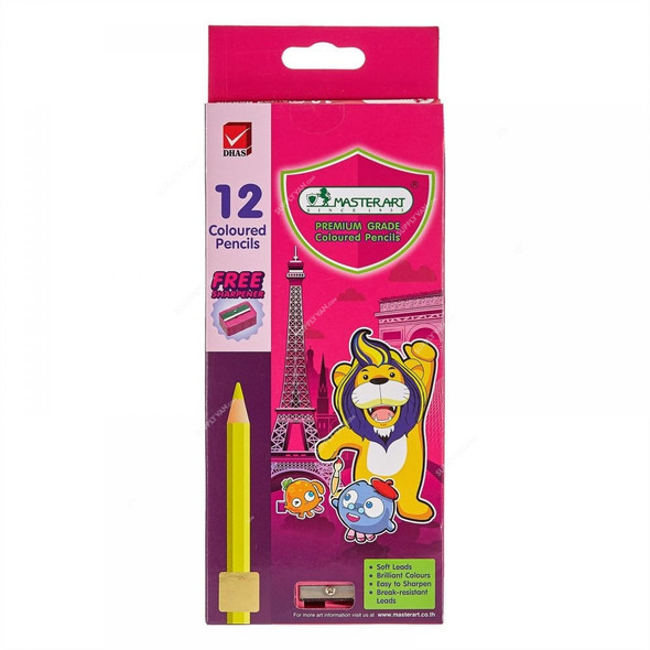 MasterArt Assorted Colour Pencil, 108519, Multicolor, PK12