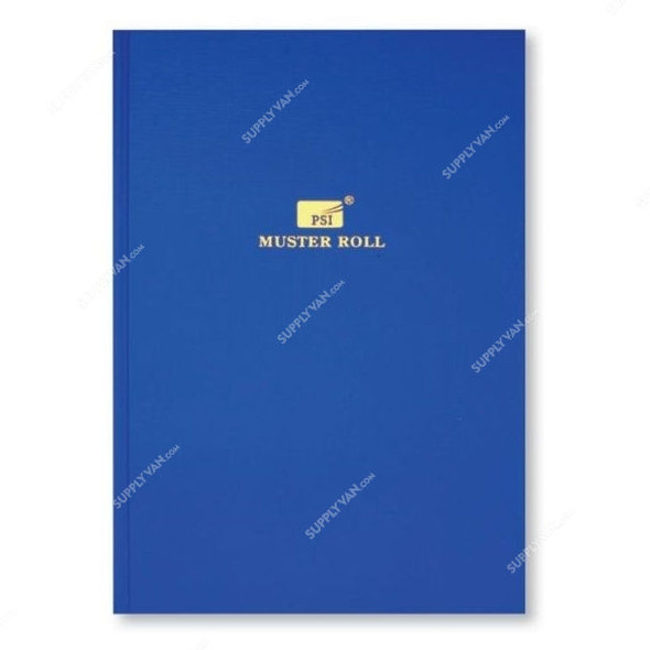 PSI Muster Roll Register, PSCIMUSTR, 2 Quire, F/C, 96 Sheets, Blue