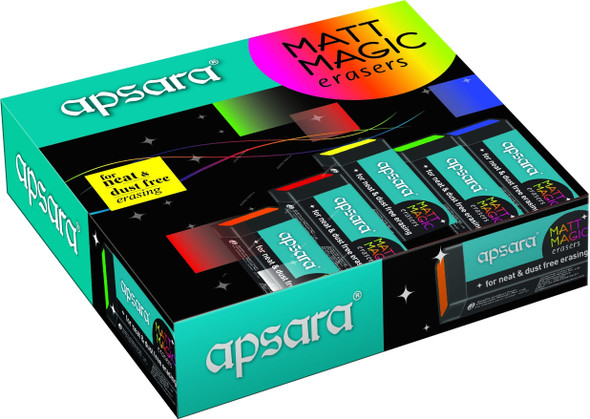 Apsara Matt Magic Eraser, APS102300202, Black/Yellow, Rectangle, PK20