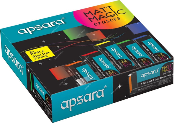 Apsara Matt Magic Jumbo Eraser, APS102301001, Black/Yellow, Rectangle, PK20