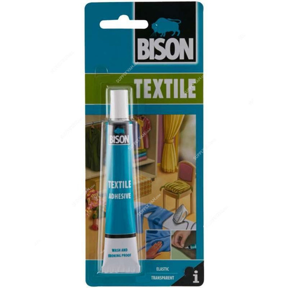 Bison Textile Adhesive, 71185, Natural Rubber Latex, Water Resistant, 25 ML