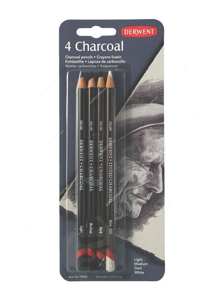 Derwent Charcoal Pencil, RXL39000, 100 Percentage Lightfast, Multicolor