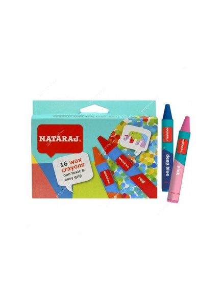 Nataraj Wax Crayon, HP209725001, Multicolor, 16 Pcs/Pack