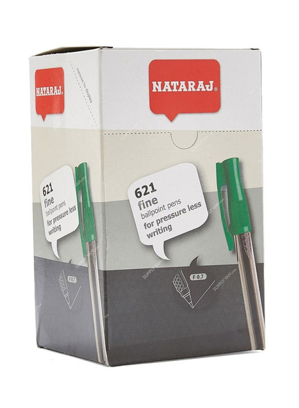 Nataraj Fine Ball Pen, HP621F50GN, 621 Series, 0.7MM, Green