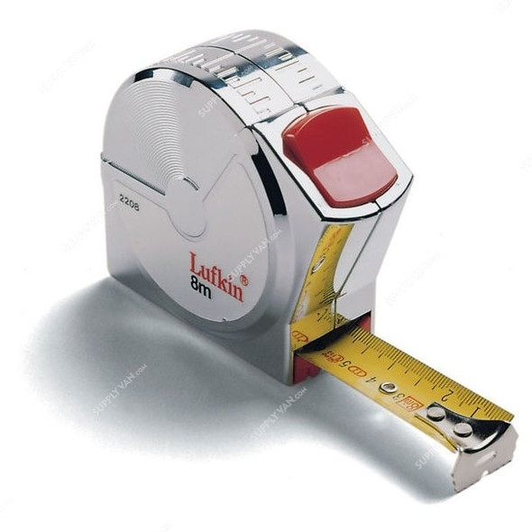 Lufkin Measuring Tape, 2208, 2000 Series, 8 Mtrs x 25MM