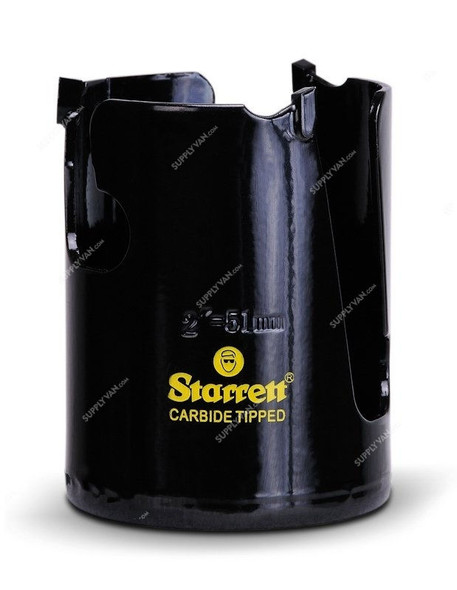 Starrett Hole Saw, MPH0200, Carbide, 51MM, 3 TPI, Black