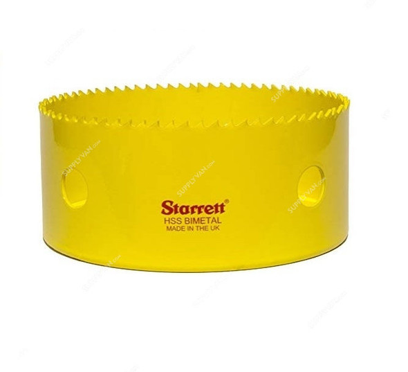 Starrett Hole Saw, SH0358, High Speed Steel, 92MM, 6 TPI, Yellow