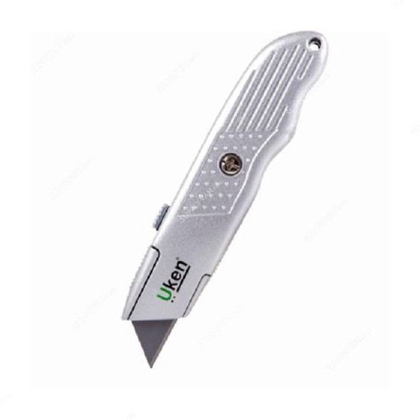 Uken Utility Knife, U6210, Metal, Slip Resistant Grip