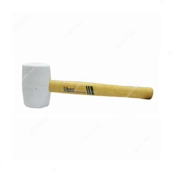Uken Rubber Hammer, UH19108, Rubber, Wood, 8oz Head, White