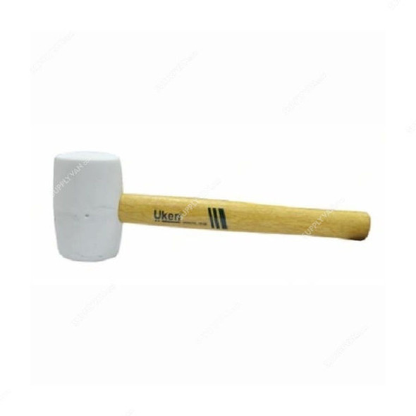 Uken Rubber Hammer, UH19124, Rubber, Wood, 24oz Head, White