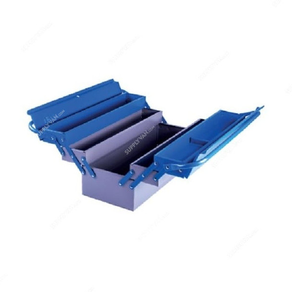 Uken Tool Box, 102H, 21 Inch, 5 Trays, Blue/Gray, Powder Coated