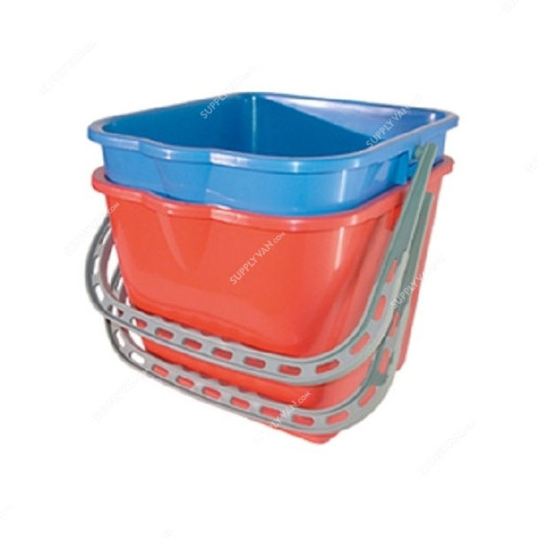 Ipc Mop Bucket, 10158-SECC00055-R, Plastic, 15 Litre, Red