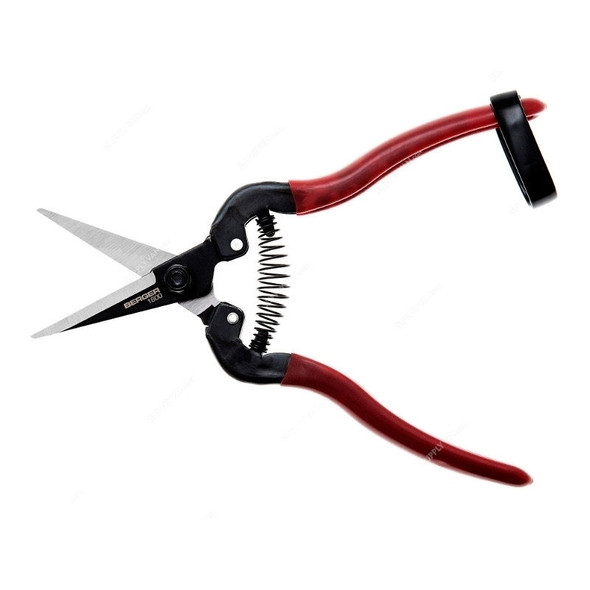 Berger Pruning Hand Shear, 1600, Red Handle, Sap Groove, PK6