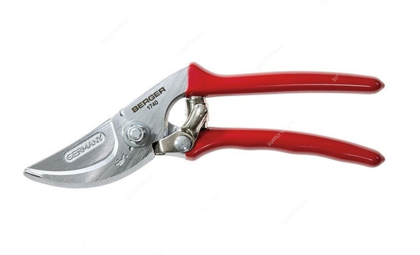 Berger Pruning Shear, 1740, Red Handle, Feather, PK17