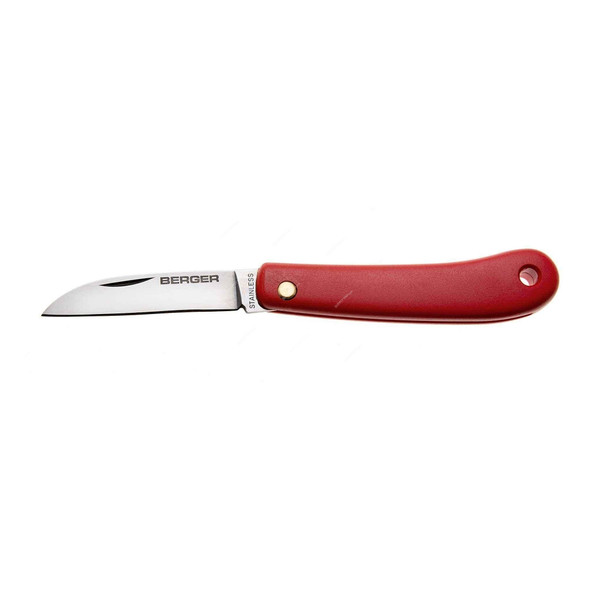 Berger Folding Florist Knife, 3600, Red Handle, 45 g, Plastic Handle