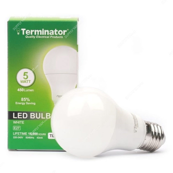 Terminator LED Bulb, TLEDB-5W, 43 mA, 5W, 450 LM
