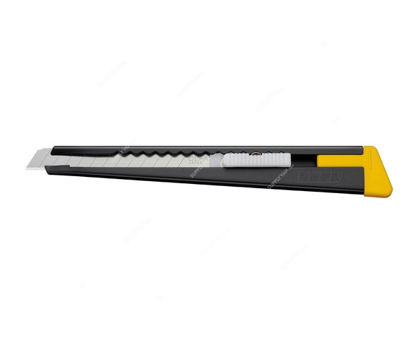 Olfa Cutter Knife, OL-180-BLCK, Stainless Steel, Black/Yellow, Auto Lock