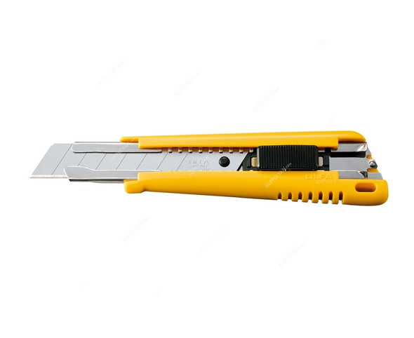Olfa Heavy-Duty Cutter Knife, OL-EXL, Black/Yellow, Auto Lock