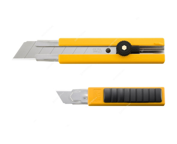 Olfa Heavy-Duty Cutter Knife, OL-H-1, Black/Yellow, Ratchet Lock