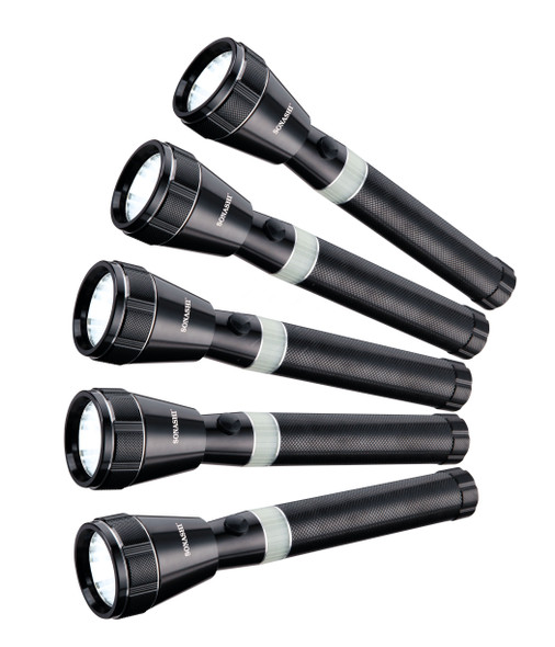 Sonashi Rechargeable LED Flashlight, SLT-3511, 3W, Black, 5 Pcs/Pack