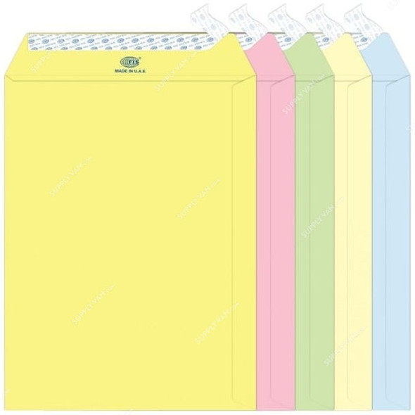 FIS Pastel Peel and Seal Envelope, FSEC8032P550, 9 x 6 Inch, 80 GSM, Multicolor, PK50