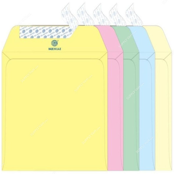 FIS Peel and Seal Envelope, FSEC8026P550, 162 x 229MM, 80 GSM, Multicolor, PK50