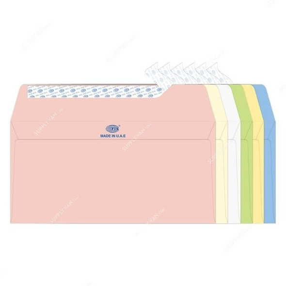 FIS Peel and Seal Envelope, FSEE1015PB625, 114 x 229MM, 100 GSM, Multicolor, PK25