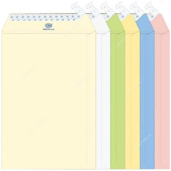 FIS Peel and Seal Envelope, FSEE1033PB660, 10 x 7 Inch, 100 GSM, Multicolor, PK60
