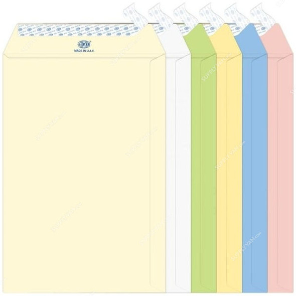 FIS Peel and Seal Envelope, FSEE1027PB625, 324 x 229MM, 100 GSM, Multicolor, PK25