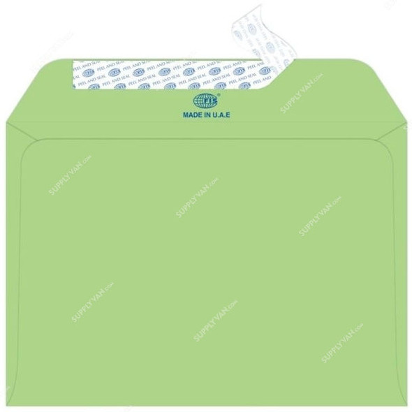 FIS Peel and Seal Envelope, FSEE1013PGRB25, 114 x 162MM, 100 GSM, Green, PK25