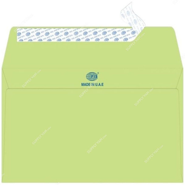 FIS Peel and Seal Envelope, FSEE1019PGRB25, 115 x 225MM, 100 GSM, Green, PK25